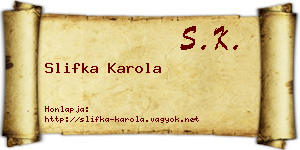 Slifka Karola névjegykártya